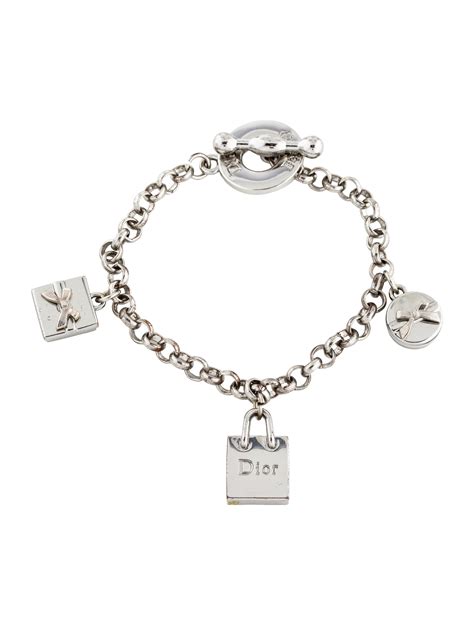 silver dior bracelet with pearl|christian dior cloth bracelets.